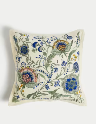 Cotton with Linen Embroidered Cushion | Marks & Spencer (UK)