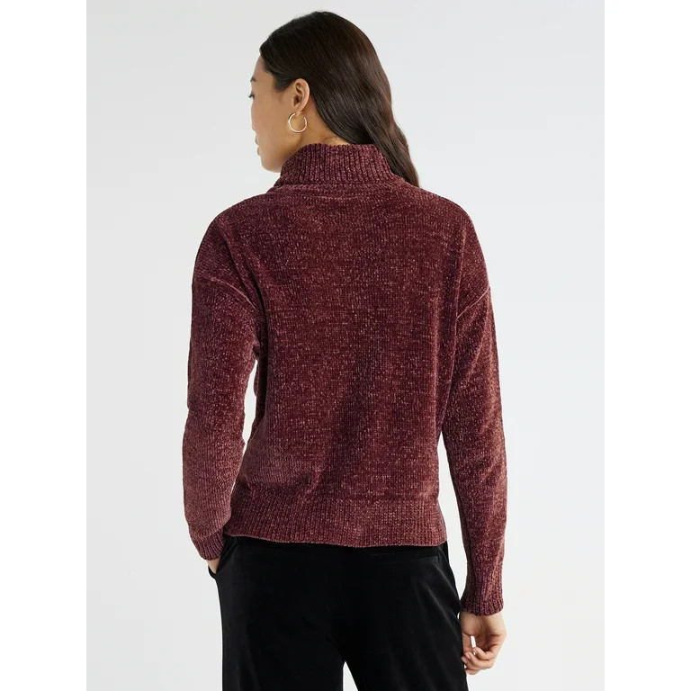 Time and Tru Women's Chenille Turtleneck Pullover Sweater, Midweight, Sizes S-XXXL | Walmart (US)