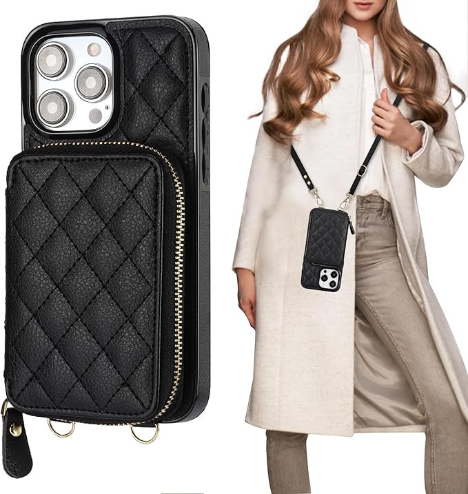 Bocasal Crossbody Wallet Case for iPhone 15 Pro Max, RFID Blocking PU Leather Zipper Handbag Purs... | Amazon (US)