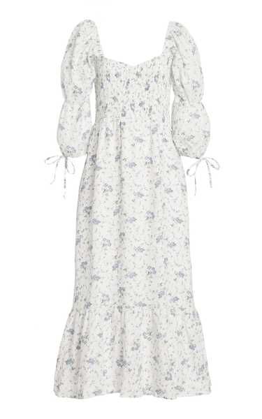 Marita Floral Print Linen Midi Dress | Moda Operandi (Global)