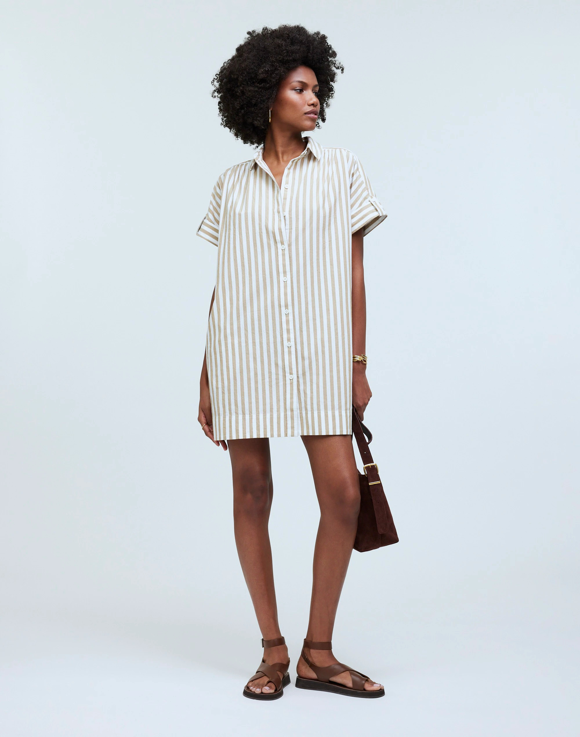 Collared Button-Front Mini Shirtdress | Madewell