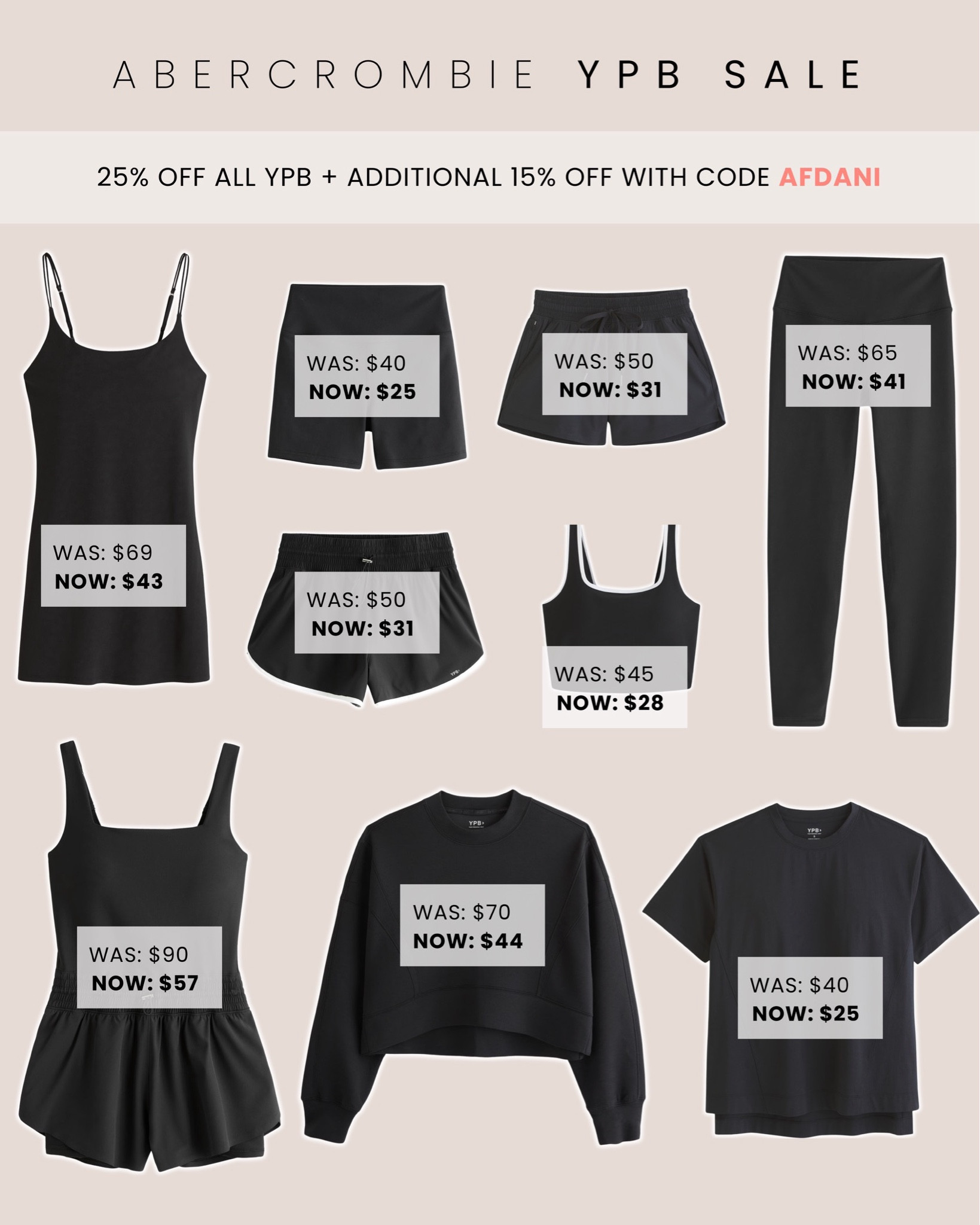 Abercrombie YPB activewear sale! 25% off + additional 15% off almost everything with code AFDANI 🙌🏼

#LTKFindsUnder100 #LTKActive #LTKSaleAlert