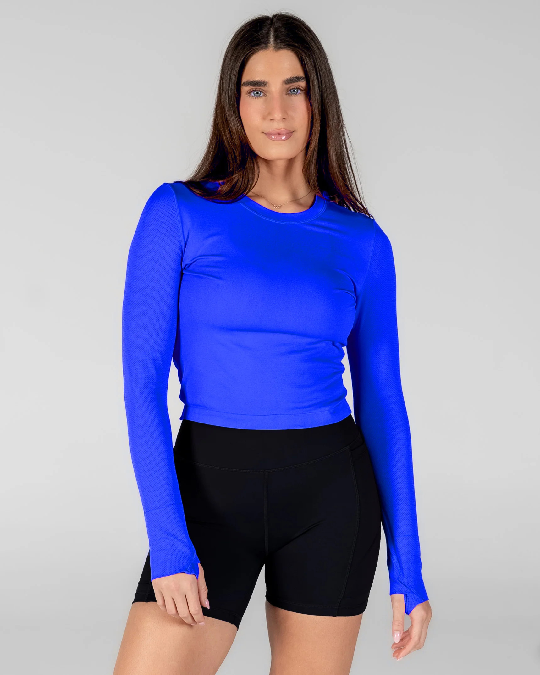 Tempo Seamless Long Sleeve (Mid-Length) - Cobalt | Senita Athletics