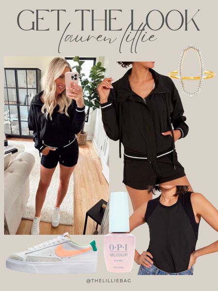 Get the look: Athleisure style! The material is so nice! Sizes going fast. I’ve been wearing this jacket a ton and now got the shorts! Also has a romper version! 
Wearing smalls. 

Causal outfits. Comfy outfit. Matching set. Sneakers. Athleisure style. Travel look. 

#LTKunder100 #LTKstyletip #LTKfit
