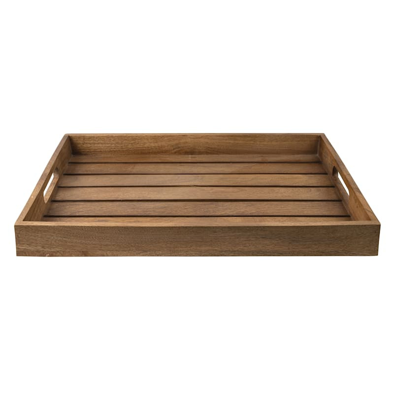 Natural Wooden Plank Decorative Tray | At Home