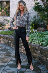 Fiorella Faux Leather Pants, Black | North & Main Clothing Company