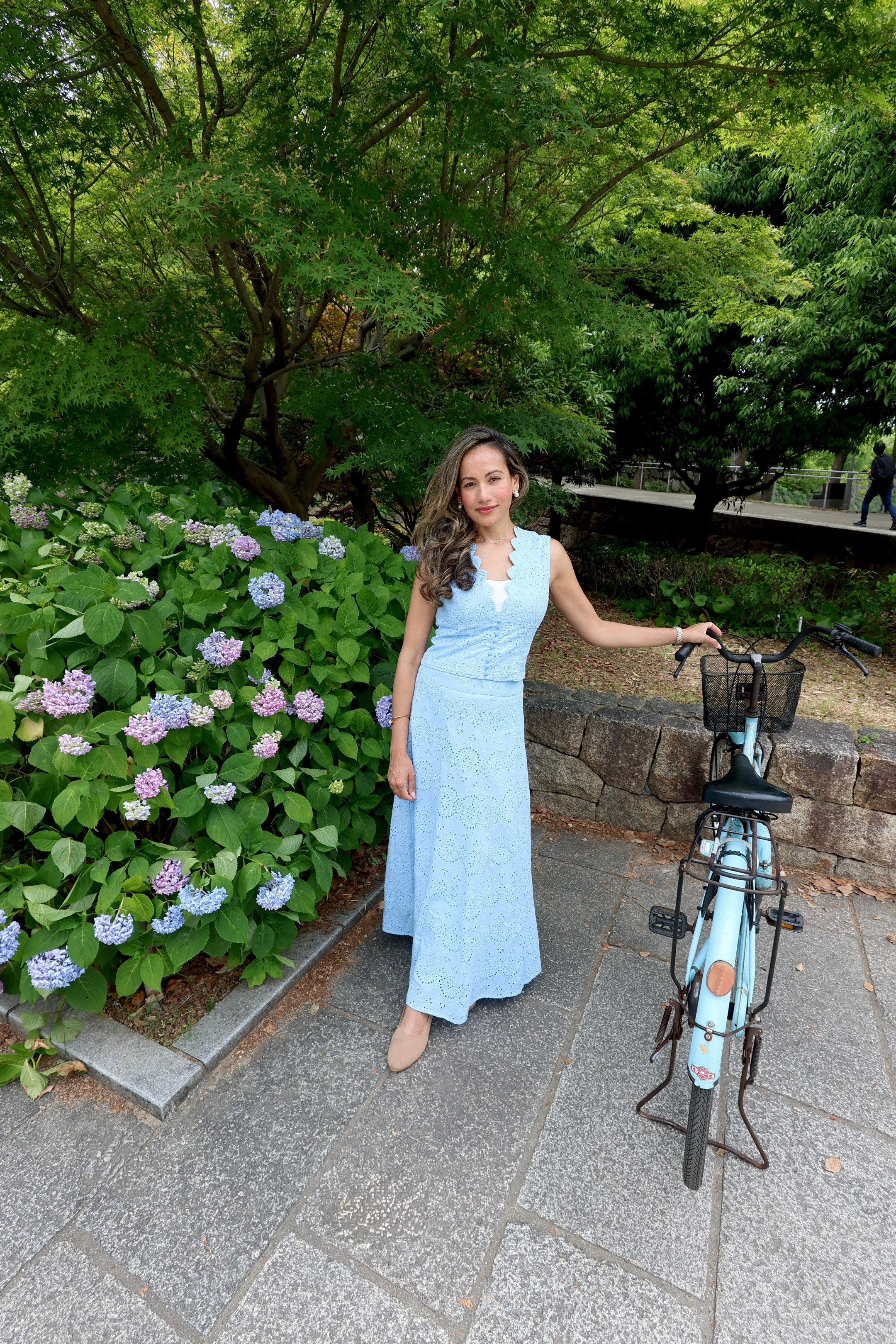Soft blooms, sunshine, and a powder blue set I'll be wearing on repeat this season 🌿🩵

Exploring the gardens near Osaka Castle surrounded by hydrangeas and wildflowers felt like stepping into a summer daydream. This matching set from Commense is effortlessly feminine, comfortable, and perfect for travel, garden strolls, brunch dates, or everyday summer outfits.

Saving this look for all my soft summer outfit inspiration ✨ 

 #LTKootd #LTKmomlife #LTKOver40