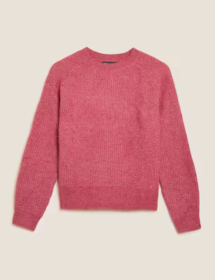 Ribbed Crew Neck Relaxed Jumper | Marks & Spencer (UK)