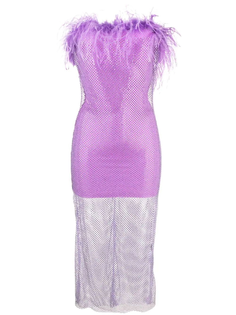 Giuseppe Di Morabito feather-trim Detail Mini Dress - Farfetch | Farfetch Global