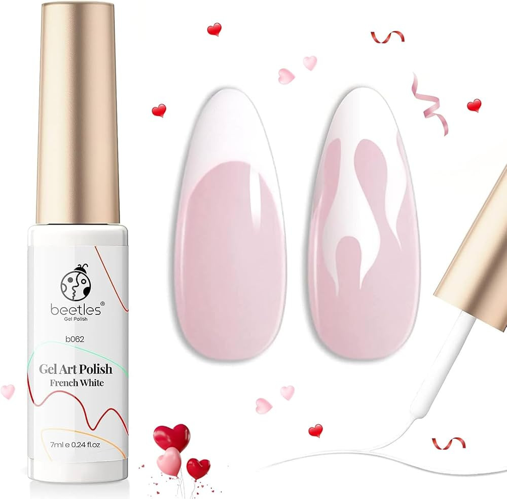 beetles Gel Polish Swirl Nail Art Gel White Gel Liner Nail Polish White Nail Polish 1 pcs 7ml Cla... | Amazon (US)