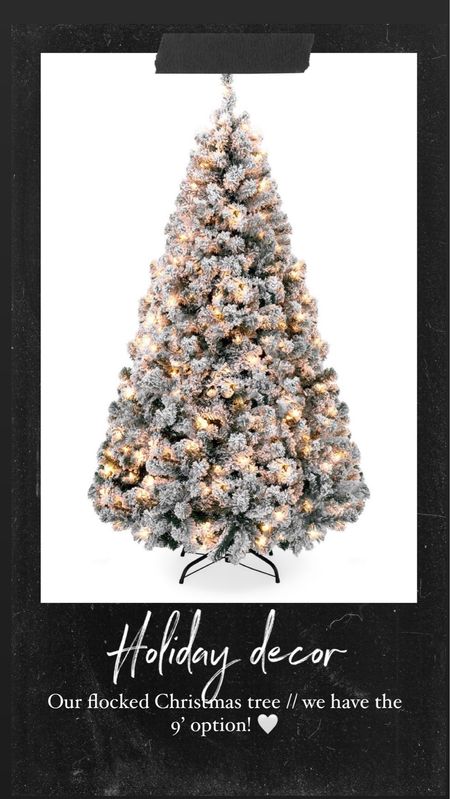 Our pre-lit flocked Christmas tree! We have the 9 foot option — Extremely stunning! // linking other flocked tree options too 🤍🤍🤍

#LTKsalealert #LTKHoliday #LTKhome