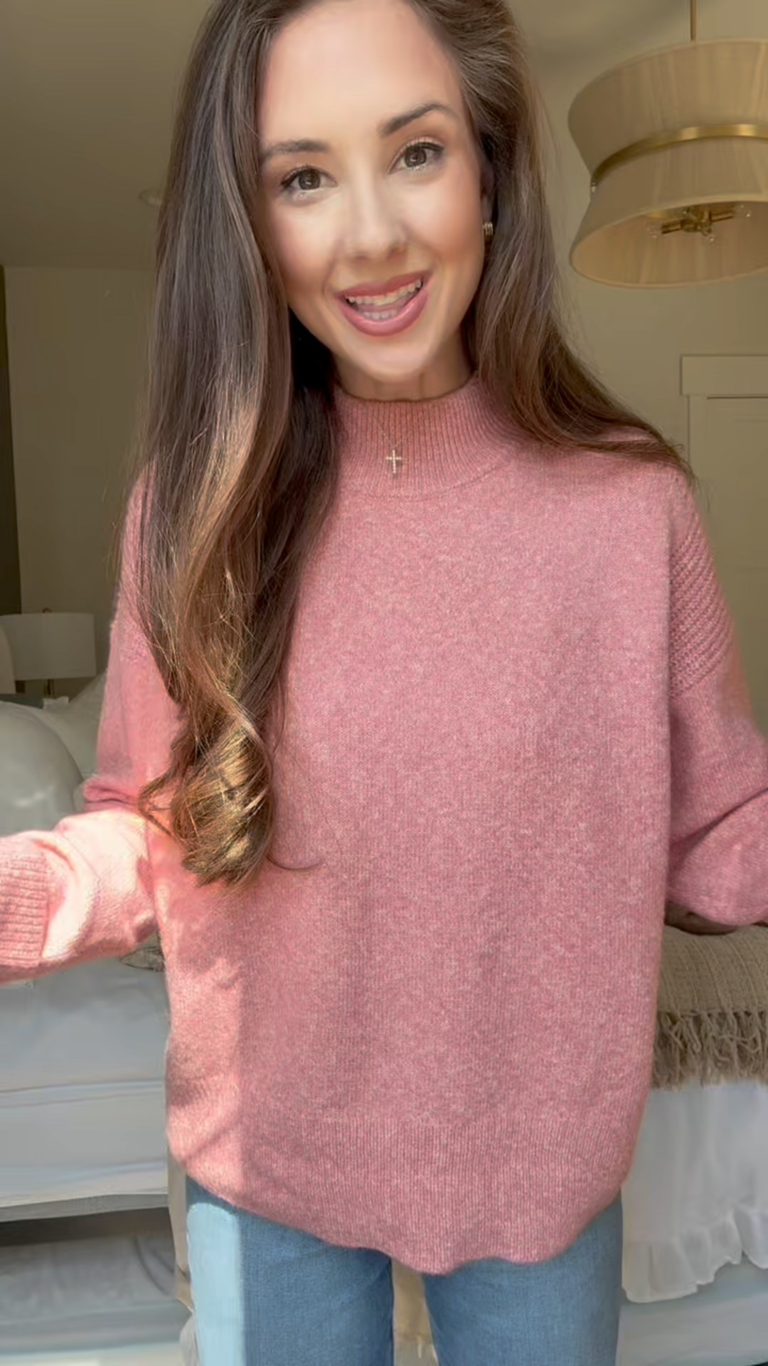 Super comfy pink sweater from the Nordstrom sale paired with with these cute Dolce Vita boots!