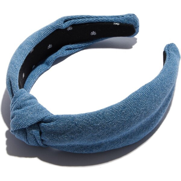 Women Denim Knotted Headband, Blue - Lele Sadoughi Mommy & Me Shop | Maisonette | Maisonette