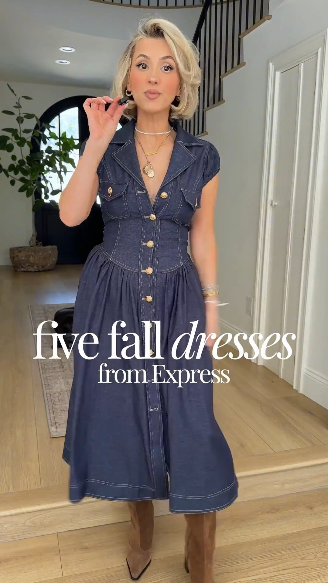Omg these FALL DRESSES from @Express are perfect for your next fall event 🤎💫 #ExpressPartner 
#DressToExpress 

I’m wearing an XS in all of them!