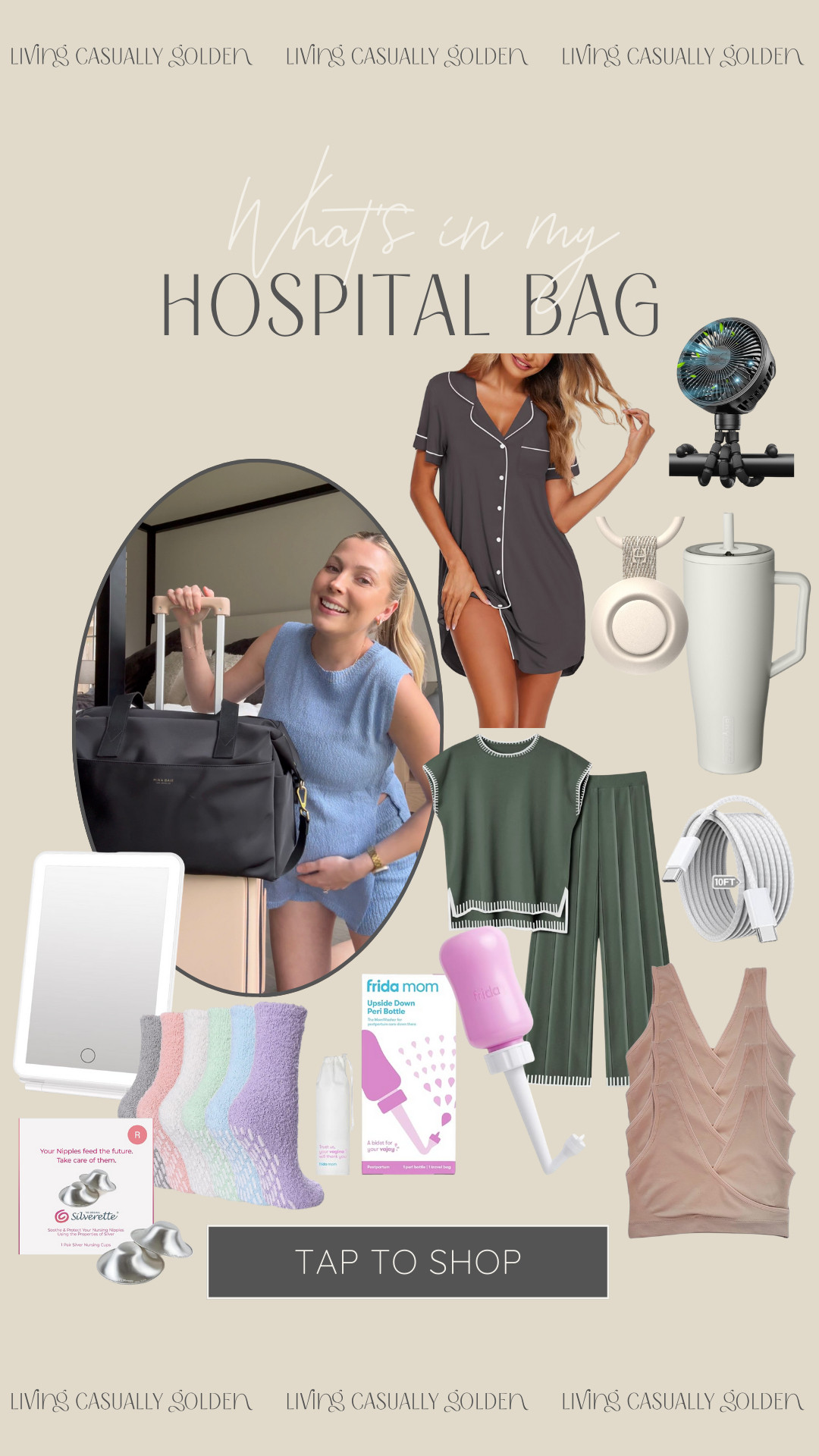 What's in My Hospital Bag | Everything I packed and used during my hospital stay. The night gown is so soft and cozy and perfect for postpartum in the hospital. 
 

 

#LTKItBag #LTKBaby #LTKBump