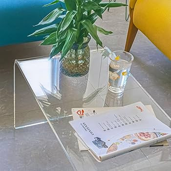 Acrylic Coffee Table, 32" x 16" x 16" x 3/5'' Thick Clear Modern All Acrylic Waterfall Living Roo... | Amazon (US)