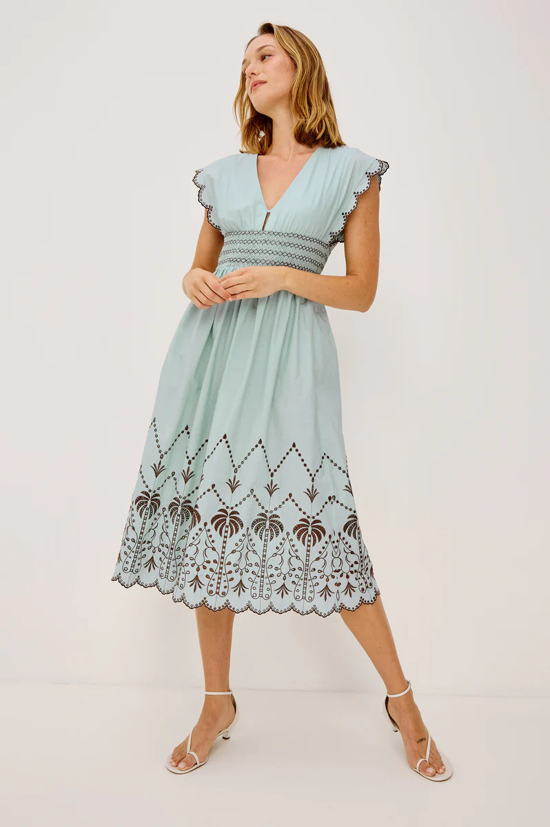 ROXANNE DRESS - OCEAN PALMS EMBROIDERY | Rails
