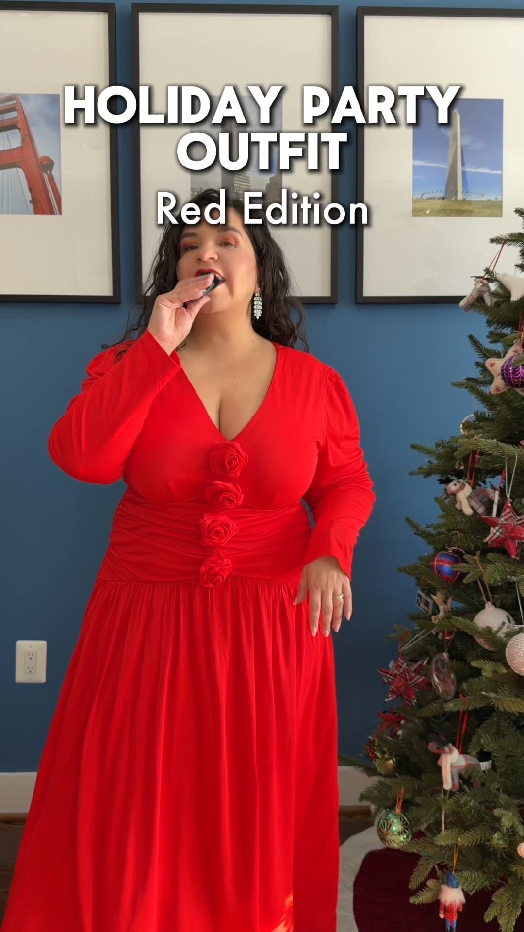 This red Farm Rio dress is all about ease and movement.

The long sleeves and soft draping around the tummy area make it a very forgiving and comfortable option for holiday parties. It flows nicely, doesn’t feel restrictive, and is easy to wear for longer events.

If you’re looking for a red holiday party dress that feels relaxed, wearable, and still festive, this is a great option to keep in mind. I’m wearing a Large for reference ❤️✨

#LTKHoliday #LTKOver40 #LTKSeasonal