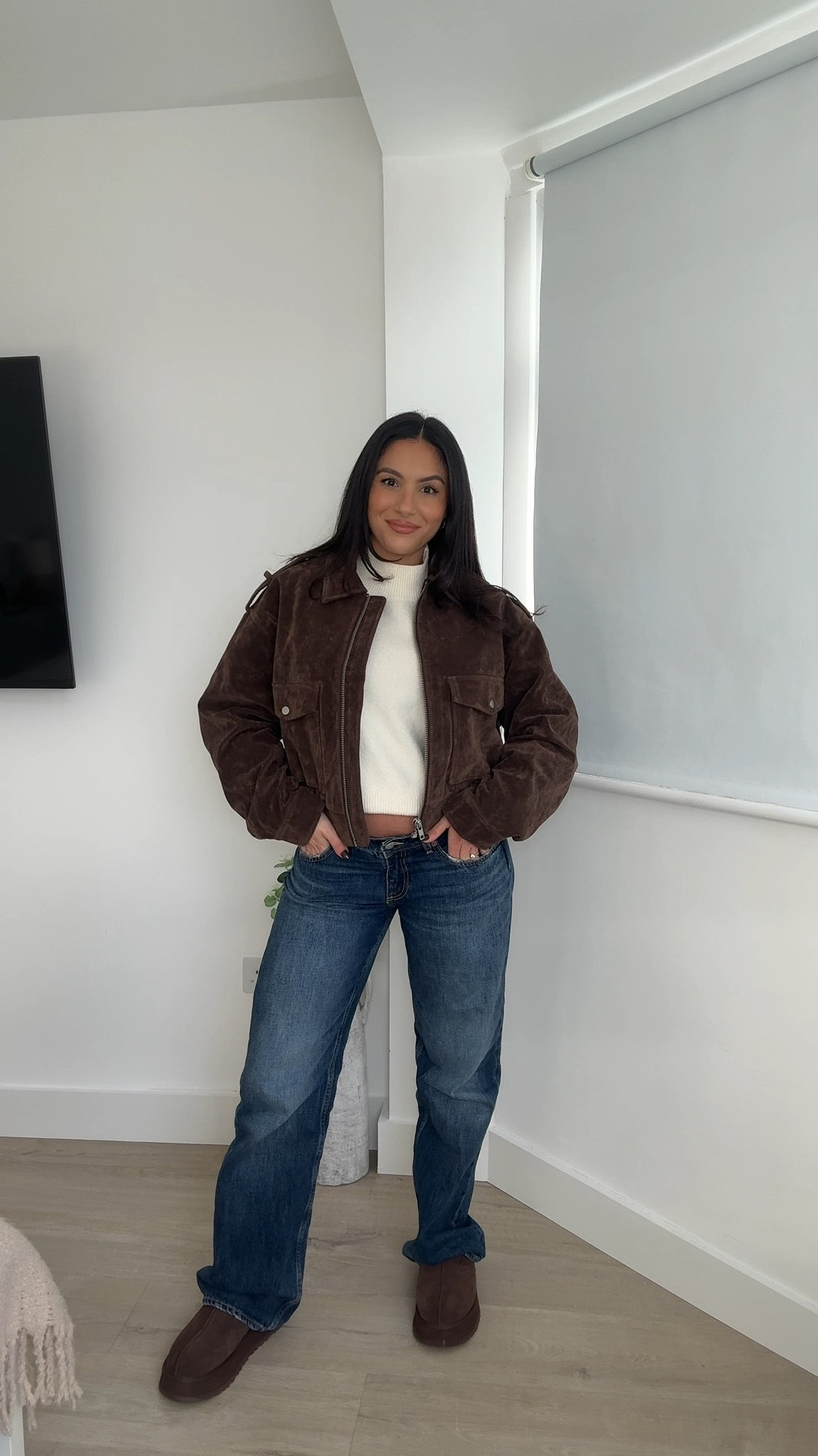 OOTD 🤎✨

topshop, jeans, suede jacket, jumper, knitwear 

#LTKuk #LTKmaternity #LTKwinter