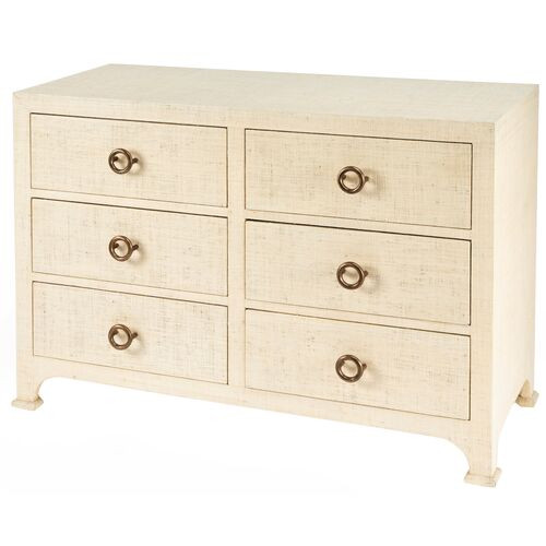 Kos 6-Drawer Raffia Dresser, Natural | One Kings Lane
