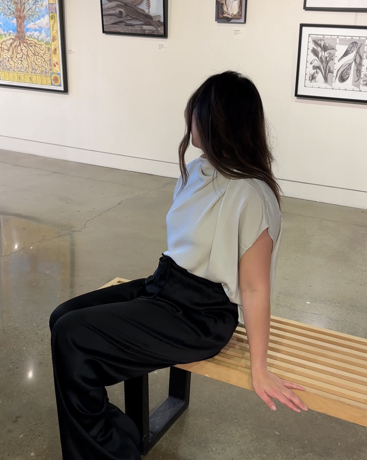 Aritzia Christmas holiday outfit finds celebrate art gallery Pinterest elevated casual satin pants blouse top 

#LTKHoliday #LTKootd #LTKMidsize