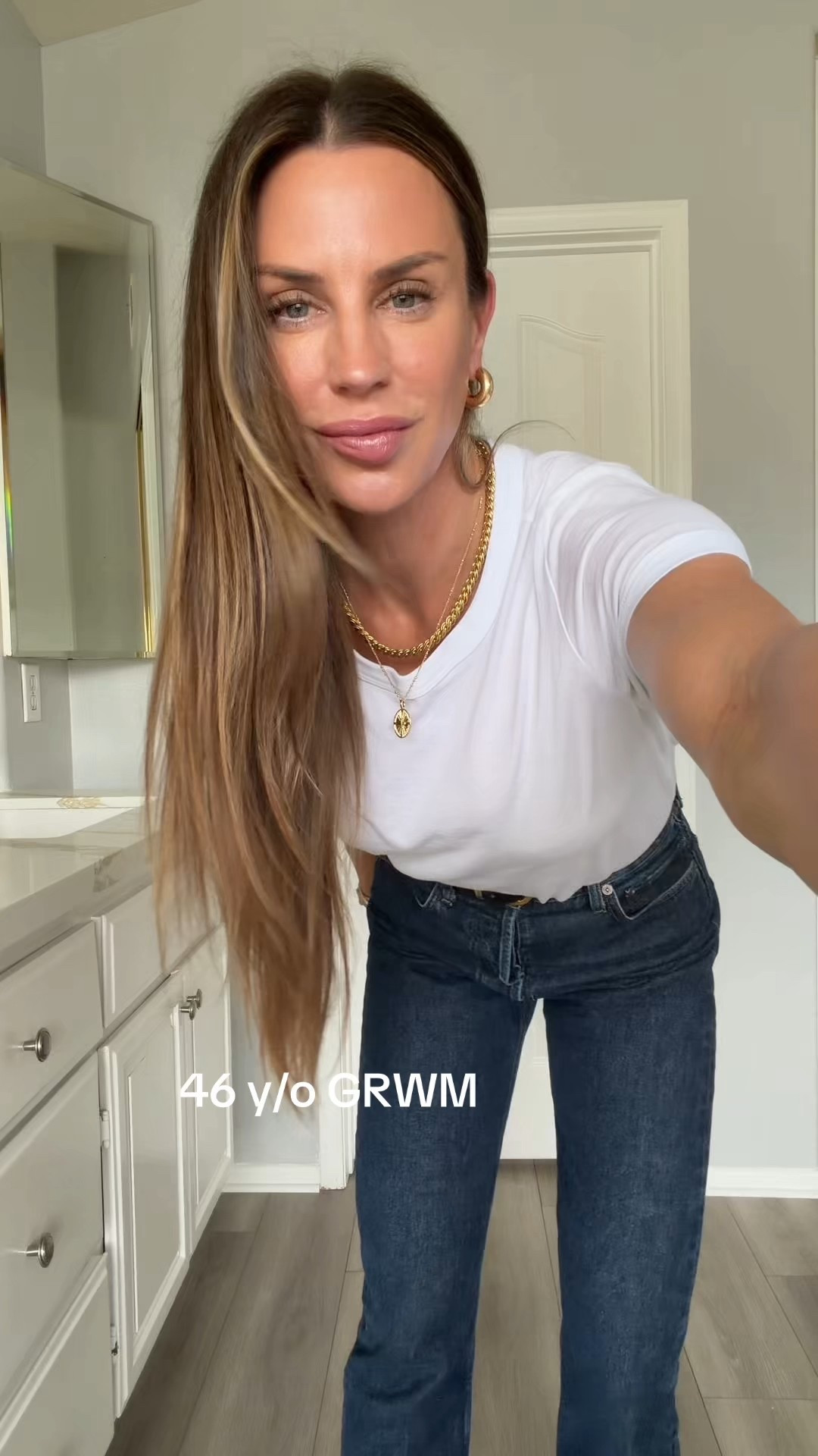 46 year old GRWM 

#LTKOver40 #LTKgrwm #LTKootd