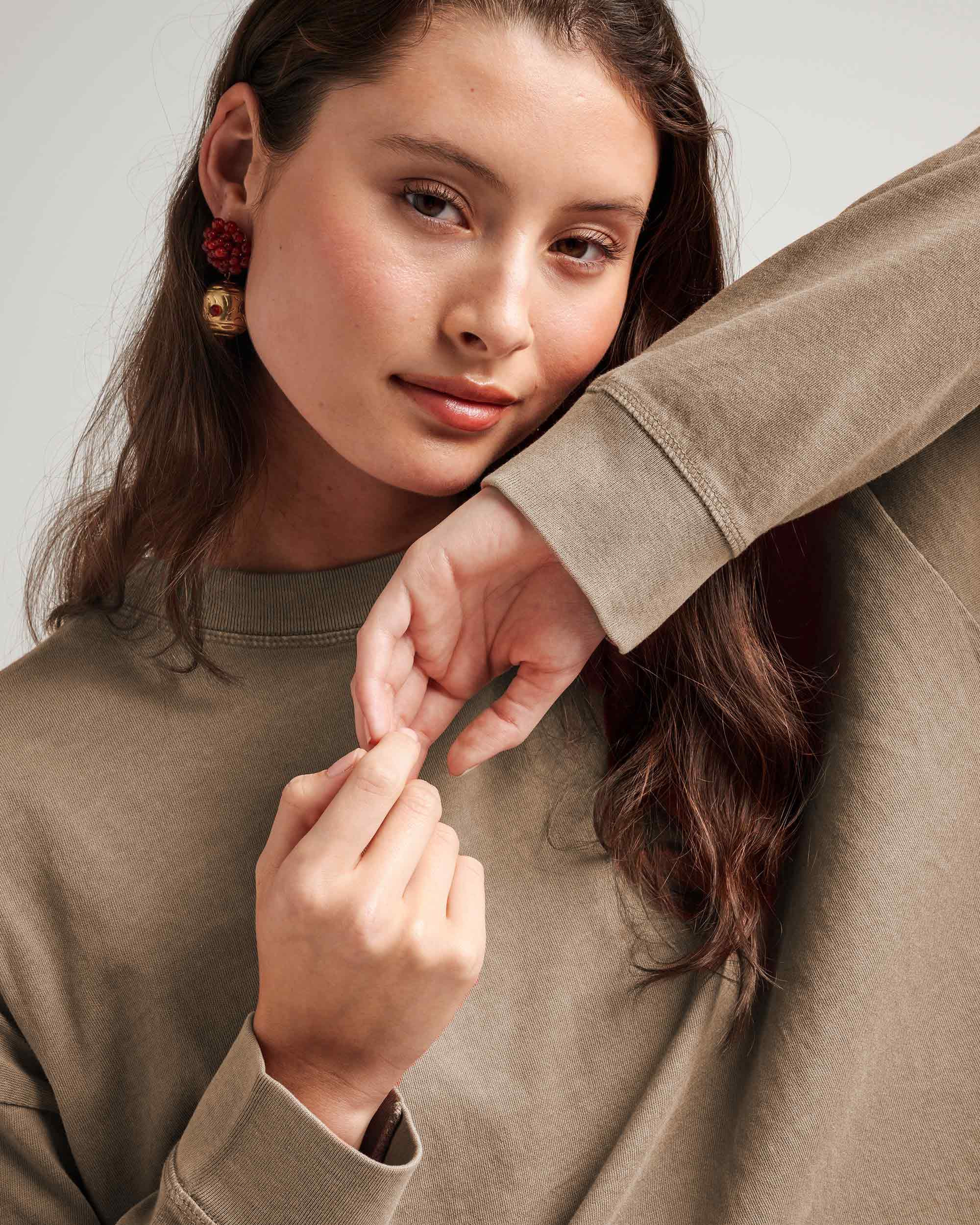 Women's Relaxed Crop Long Sleeve Tee | Richer Poorer