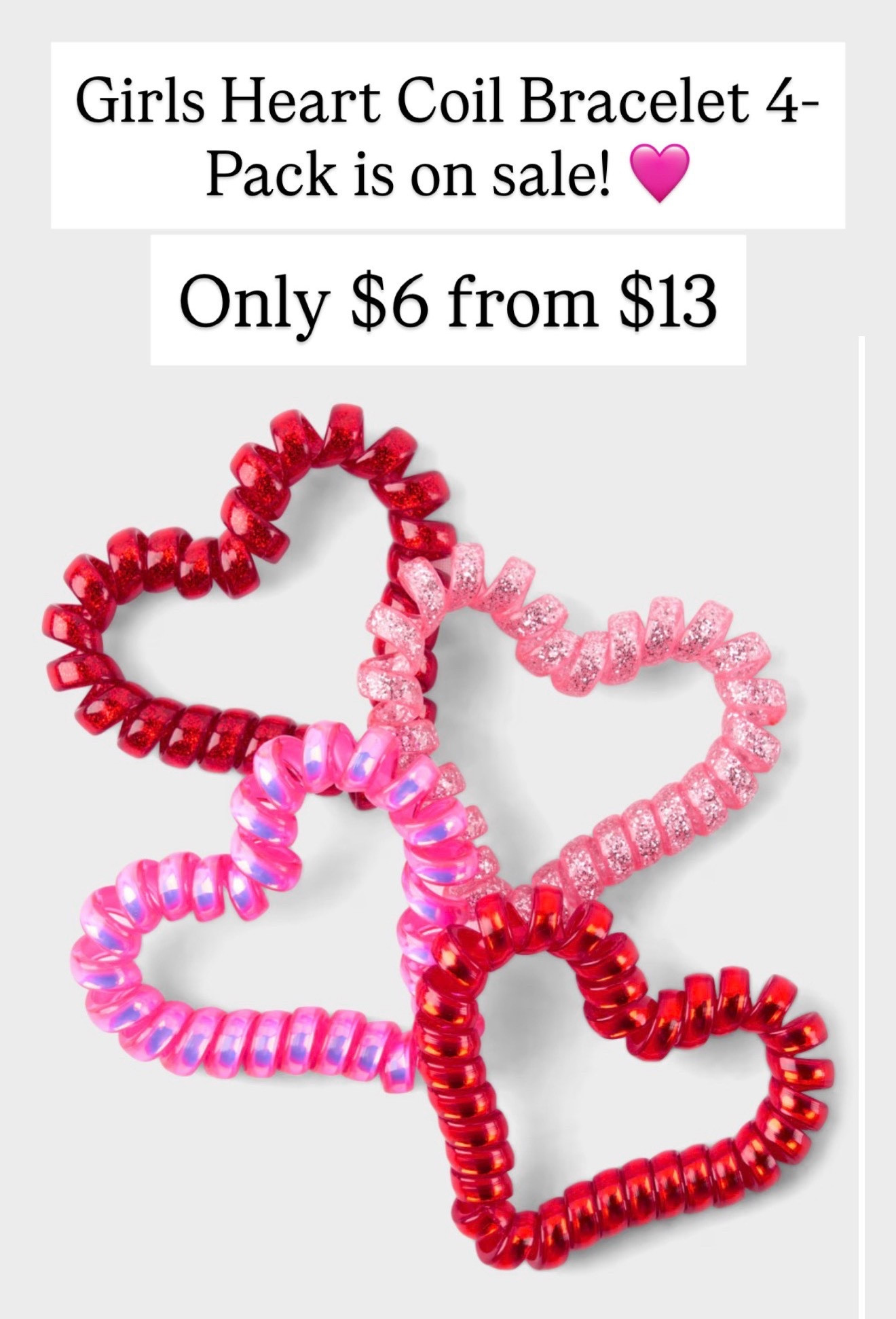 4-pack heart coil bracelets are only $6!!!

#LTKValentine #LTKootd