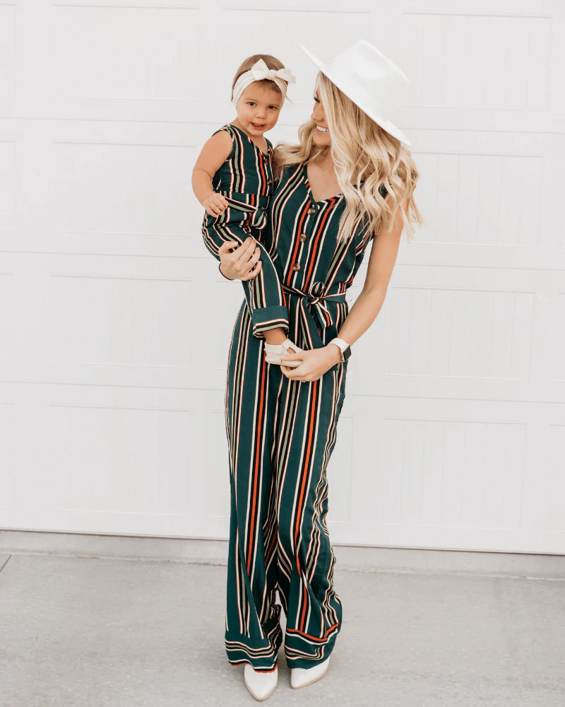 Elsie Button Front Jumpsuit - Circus Stripe | Bailey's Blossoms