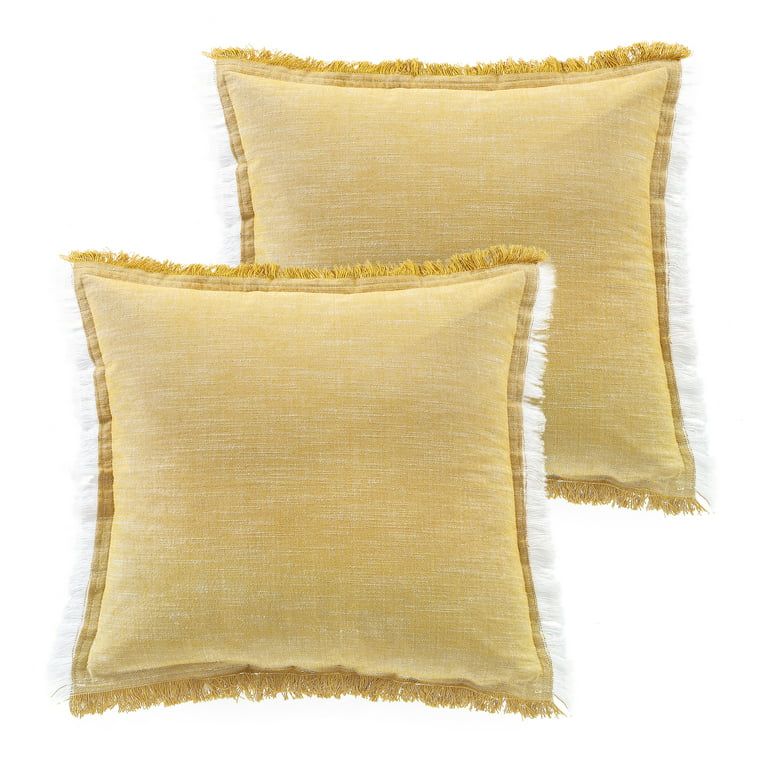 Better Homes & Gardens, Yellow Throw Pillows, Square, 20" x 20", Yellow, 2 Pack | Walmart (US)
