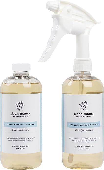 Clean Mama Laundry Detergent Spray & Pre-Treater - Natural Laundry Detergent Soap for Sensitive S... | Amazon (US)