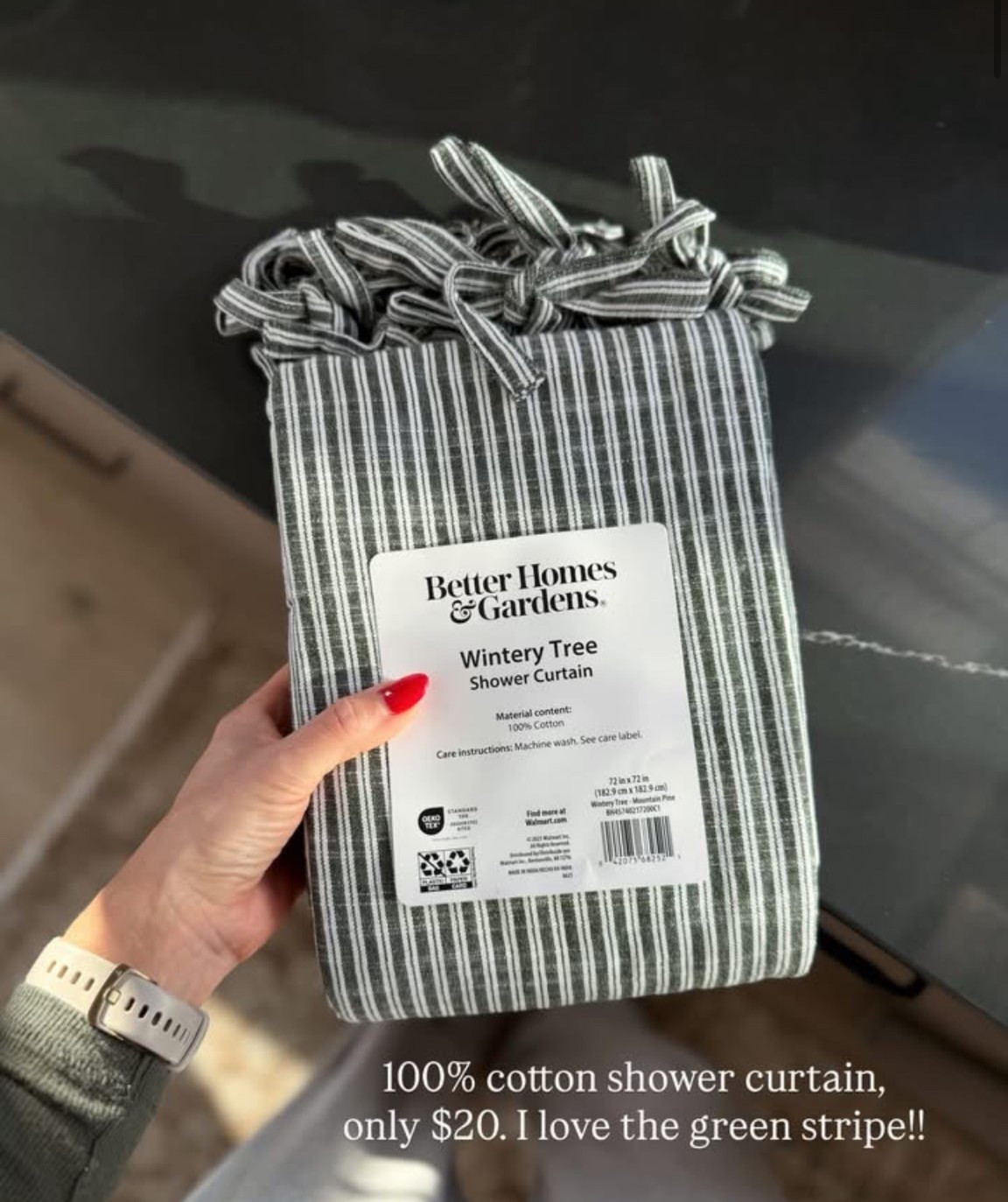 100% cotton shower curtain! Love the green for winter 🎄 #christmas home #homedecor 

#LTKHome #LTKSeasonal #LTKHoliday