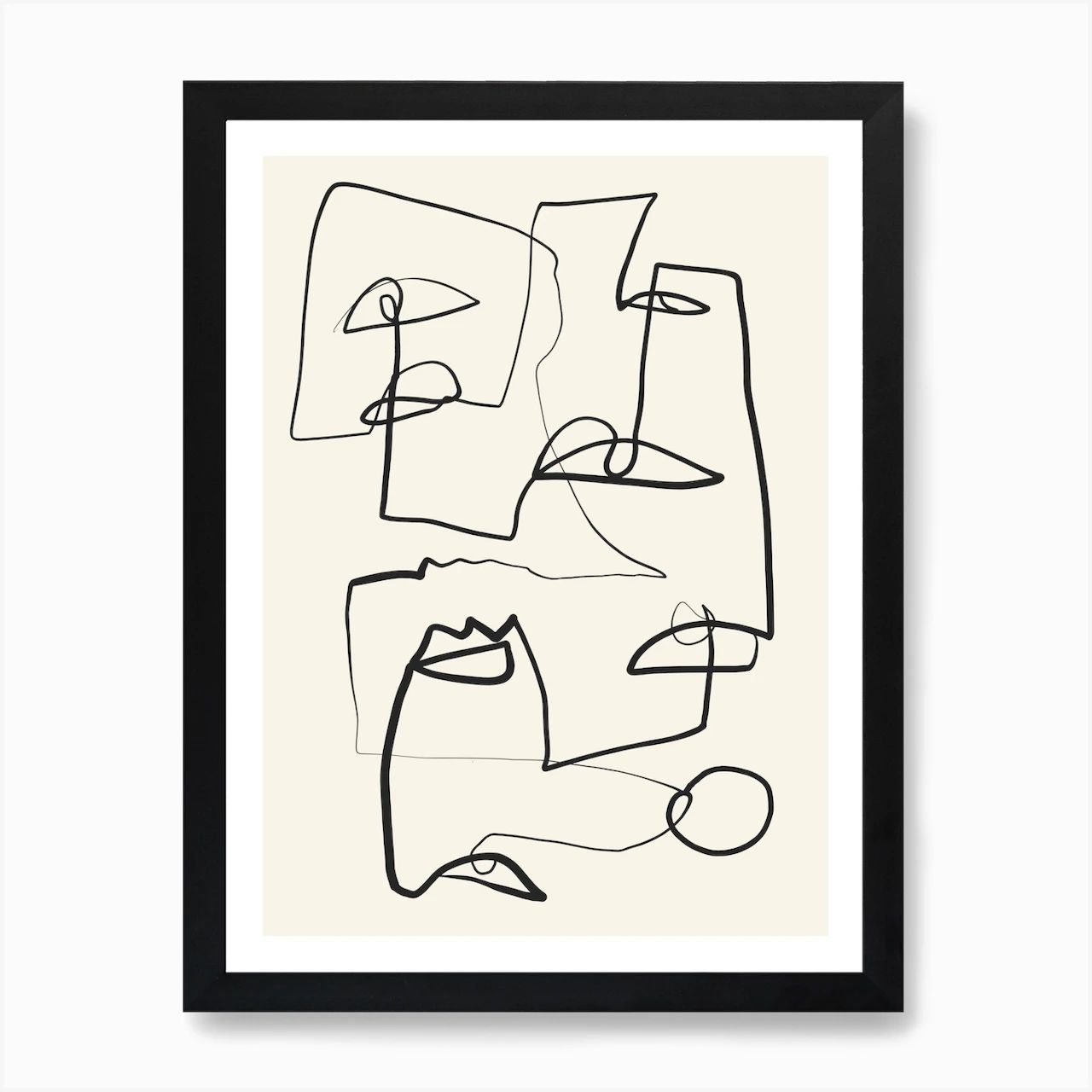 Abstract Faces Line Art 12 Art Print | Fy! (UK)