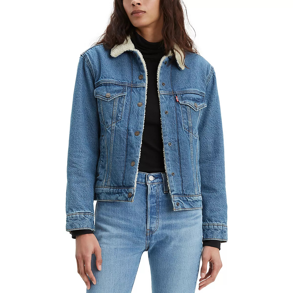 Juniors' Levi's® Women's Sherpa Ex-Boyfriend Trucker Jacket | Kohl's