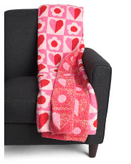 Floral Heart Checkerboard Throw | Valentine's Day Gifts | Marshalls | Marshalls