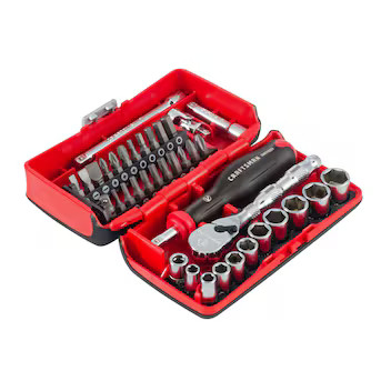 CRAFTSMAN V-Series 1/4-in Drive Metric Shallow Socket Set (38-Pieces) | Lowe's
