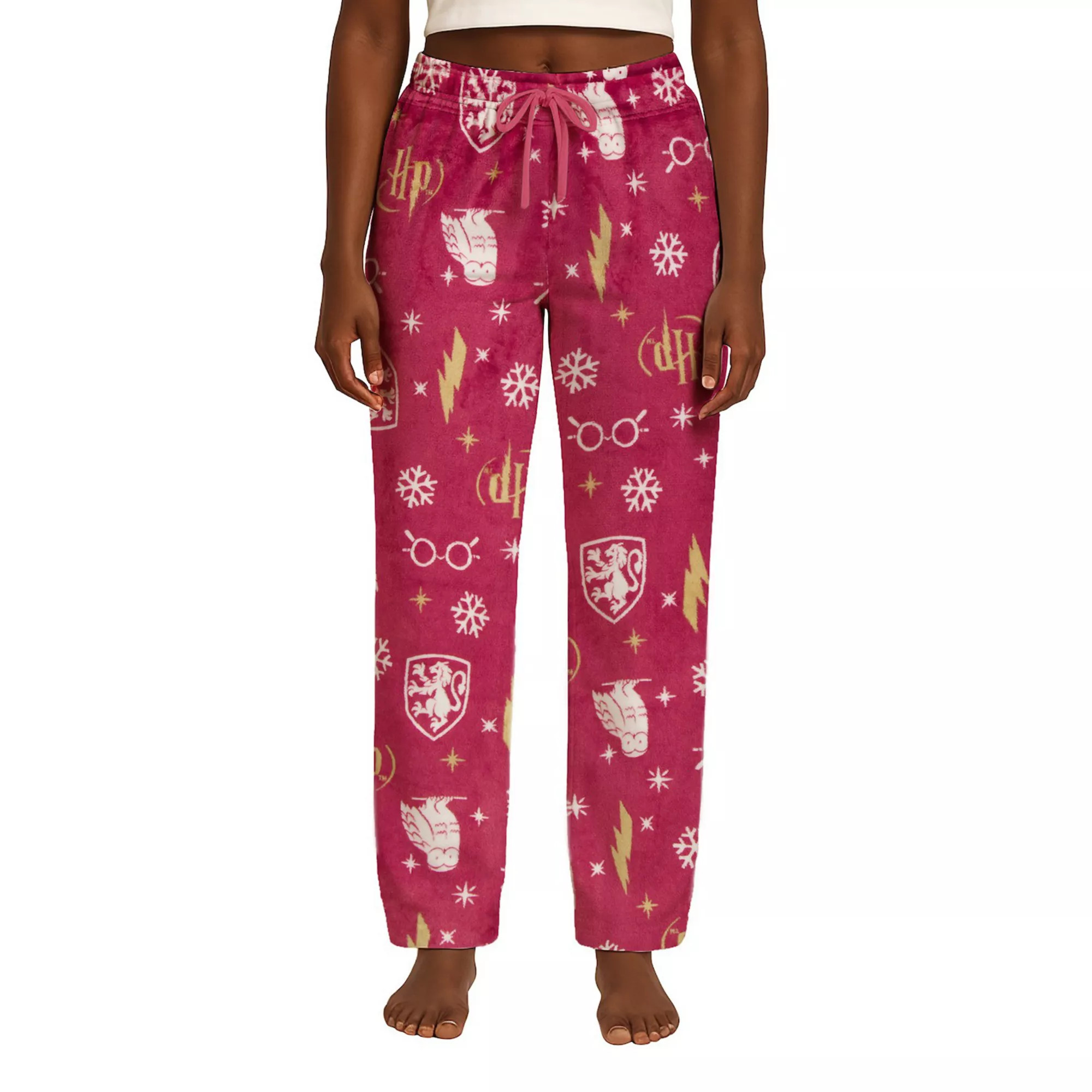 Juniors' Harry Potter Icons & Snowflakes Lux Plush Fleece Pajama Pants | Kohl's