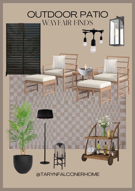 Outdoor patio finds from Wayfair!

Patio furniture, outdoor rug, privacy screen, faux outdoor palm, bar cart, neutral patio, outdoor finds, solar lights, patio heater

#LTKhome #LTKstyletip