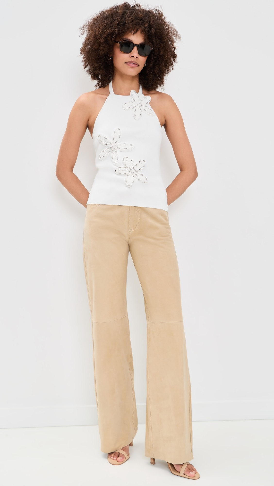 Flower Detail Halter Top | Shopbop