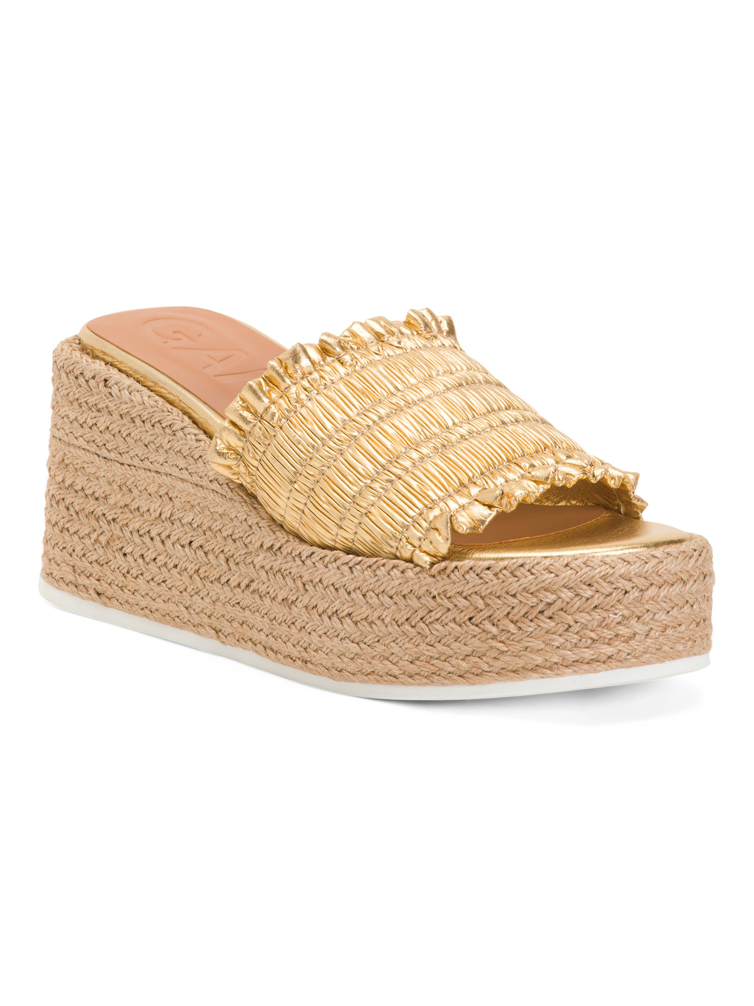 Made In Spain Smocked Espadrille Wedge Sandals | TJ Maxx