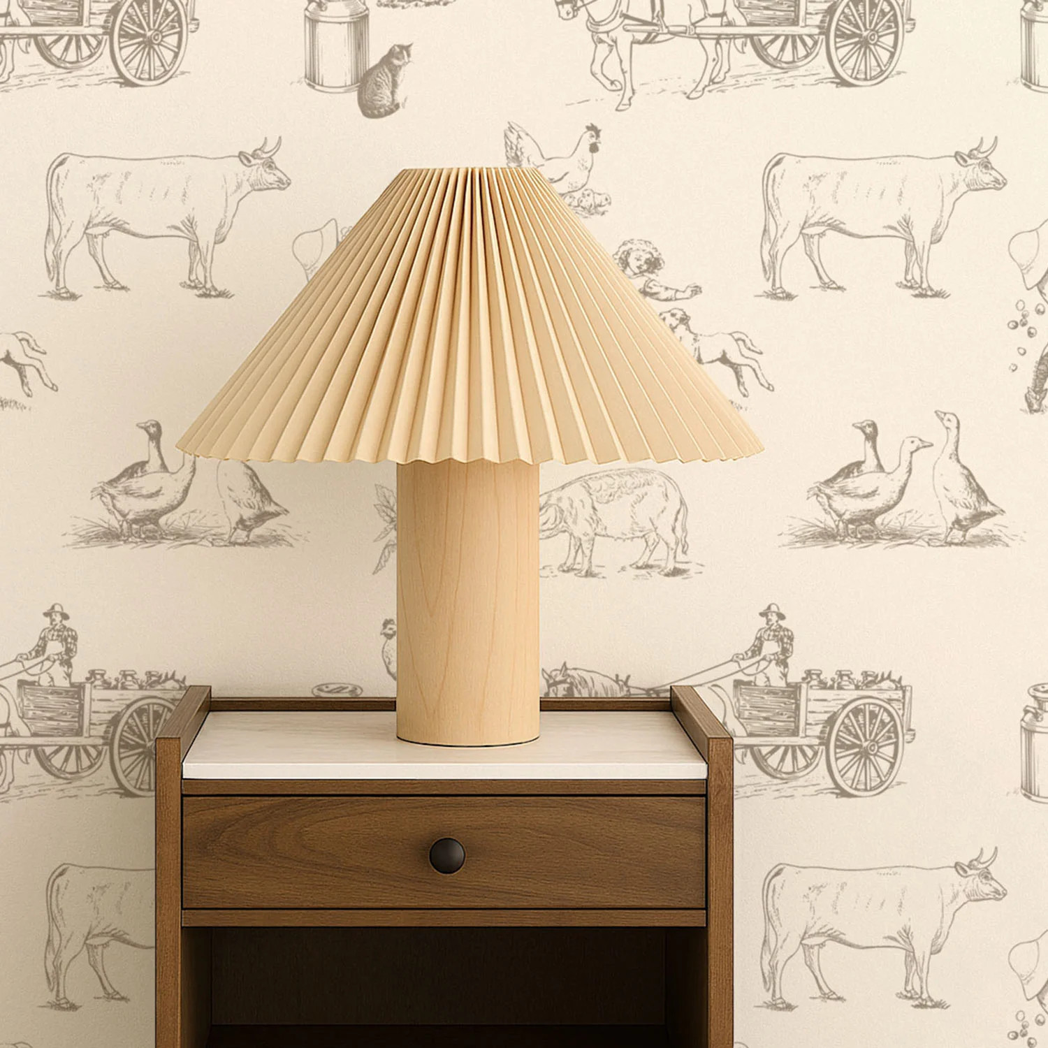 Vintage Farm Animal Print Removable Wallpaper | Livettes Wallpaper