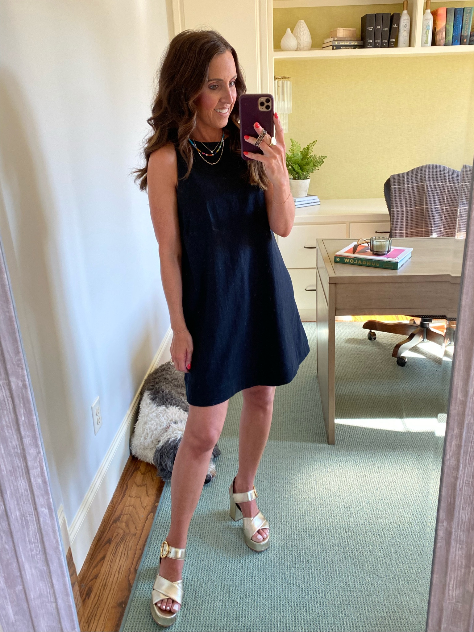chinese dress ladies London Times Women's Dresses Linen Blend Sleeveless Shift Dress | Summer  Dress for Women main image 1