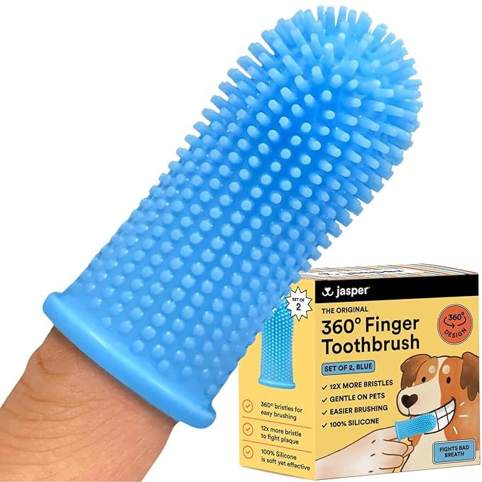 Jasper Dog Toothbrush, 360º Dog Tooth Brushing Kit, Cat Toothbrush, Dog Teeth Cleaning, Dog Fing... | Amazon (US)