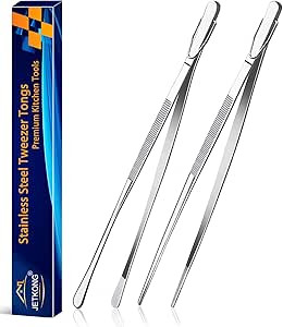 JETKONG 2 Pcs 12-Inch Kitchen Tweezers Fine Tweezer Tongs, Extra-Long Stainless Steel Cooking Twe... | Amazon (US)