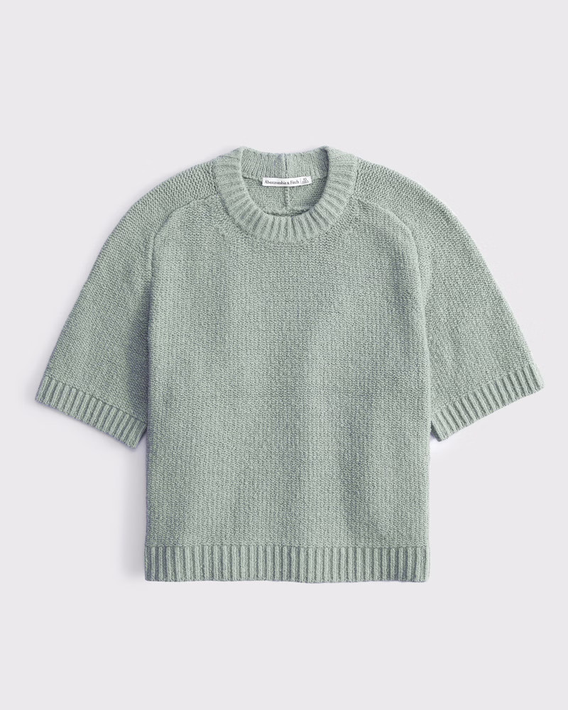 The A&F Madeline Textural Crew Sweater Tee | Abercrombie & Fitch (US)
