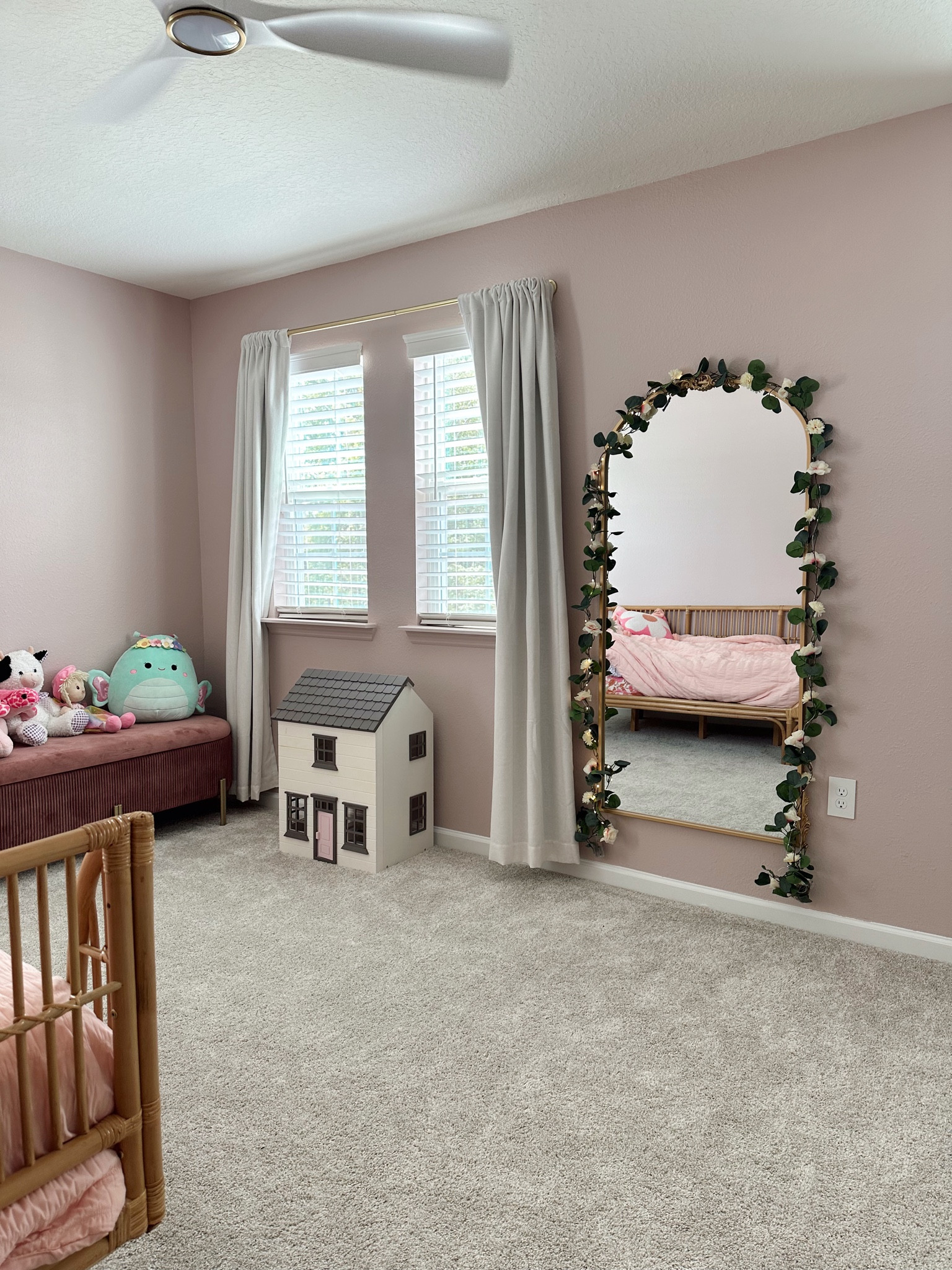 Painted our daughters room and the color is PERFECT 😍 color is: sherwin williams breathless & the mirror is from hobby lobby!

#LTKStyleTip #LTKHome #LTKKids