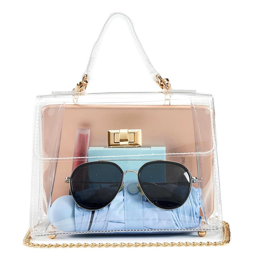Clear Bag For Stadium Events, Clear Purse For Women, Trendy Gift, Shoulder Bag & Fashion Handbags... | Amazon (US)