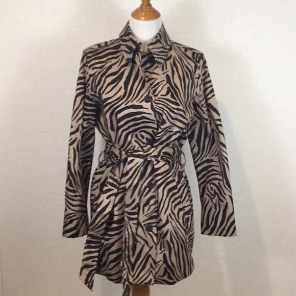 Chaps animal-print trench coat - springtime! | Poshmark