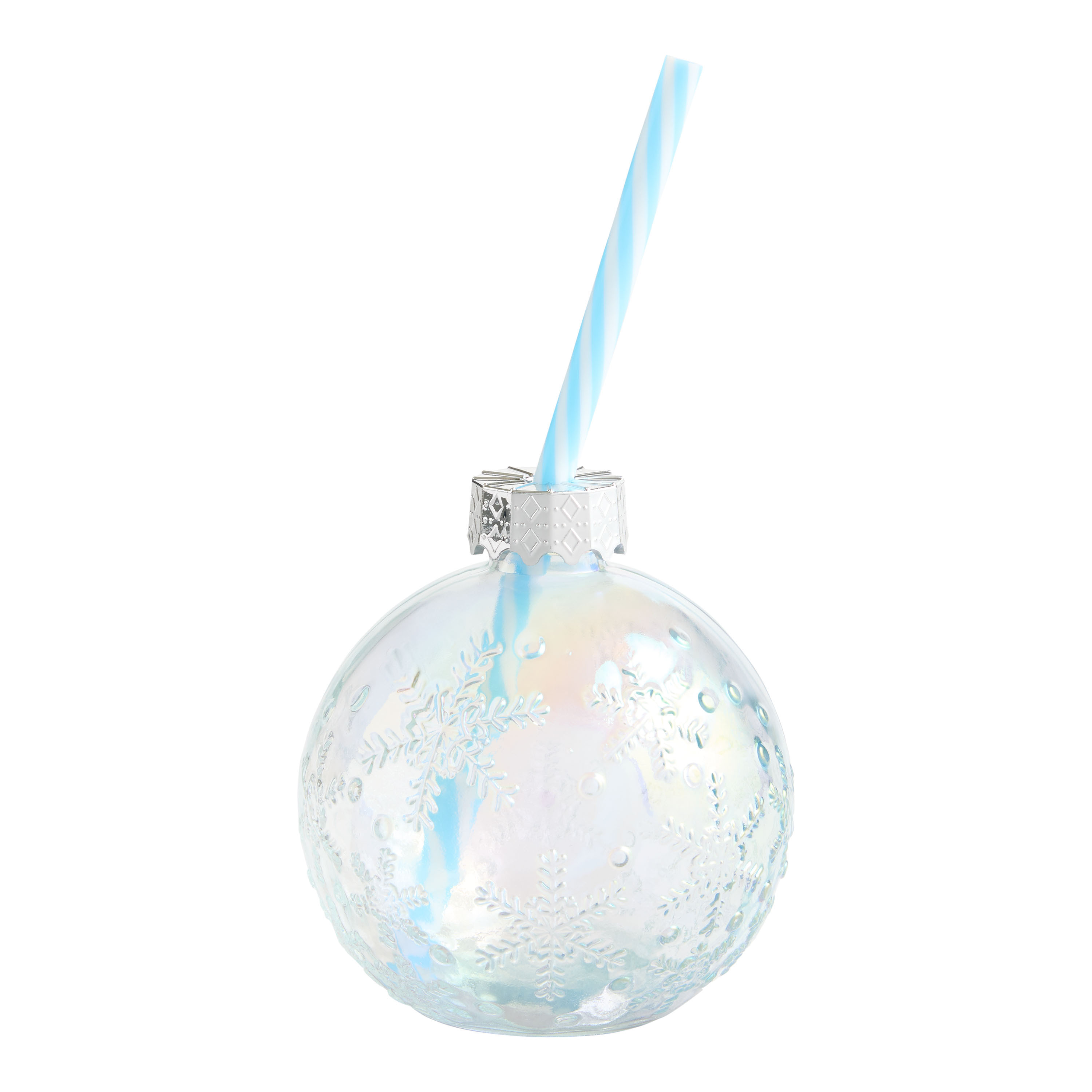 Glass Ornament Figural Drink Tumbler with Straw | World Market