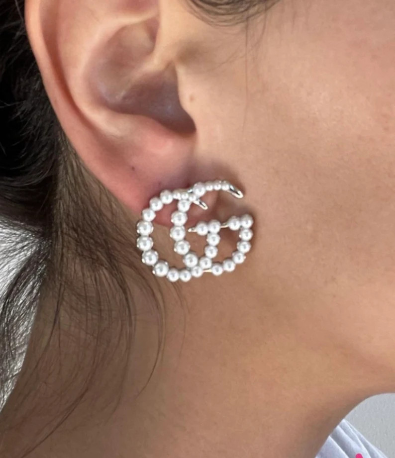 18K Gold Plated GG inspired earrings. Best Seller! | Etsy (US)